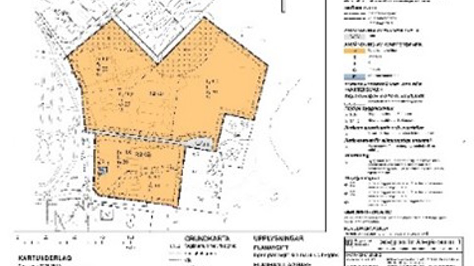 Plankarta Allégården och församlingshem
