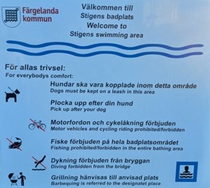Informationstavla med trivselregler